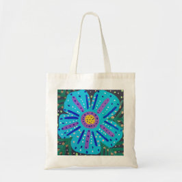 Blauw ventilatorverf tote bag