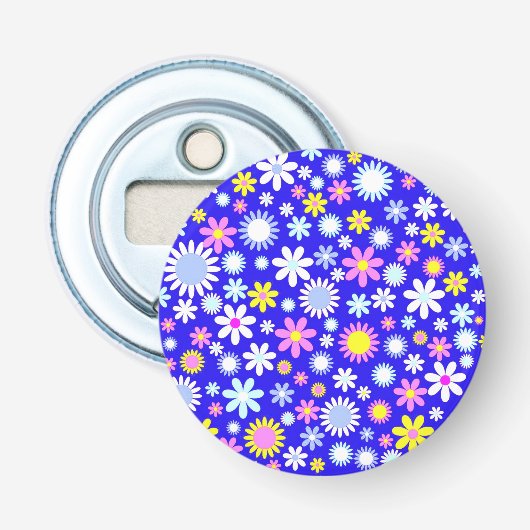 Blauw ventilatorvermogen button flesopener (Voorkant)