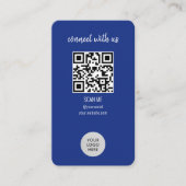 Blauw verbind met de code van ons QR Visitekaartje (Voorkant)