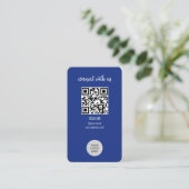 Blauw verbind met de code van ons QR Visitekaartje (Staand voorkant)