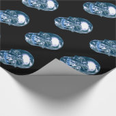 Blauw verchroomd schedel inpakpapier (Hoek)
