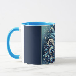 Blauw Veren Maskerade Masker Illustratie Mok