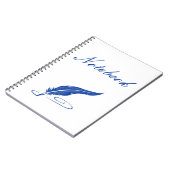 blauw veren notitieboek (Linkerzijde)