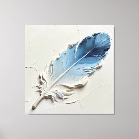 Blauw Veren Wandkunst Impasto Canvas Print (Voorkant)