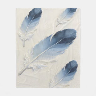 Blauw Veren Zachte Esthetische Moderne Kust Fleece Deken