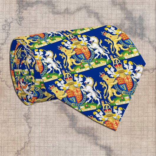 Blauw Verenigd Koninkrijk wapenschild, Britse vlag Stropdas