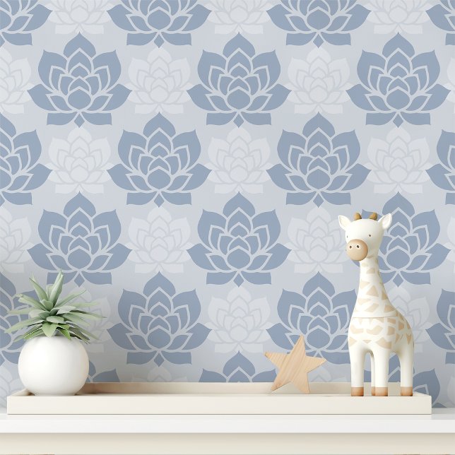Blauw Verfijnde Vetplant Behang (Creator heeft geüpload)