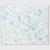 Blauw verfspatpatroon cadeaupapier (Vlak)