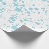 Blauw verfspatpatroon cadeaupapier (Hoek)