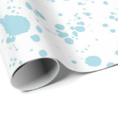Blauw verfspatpatroon cadeaupapier (Rol Hoek)