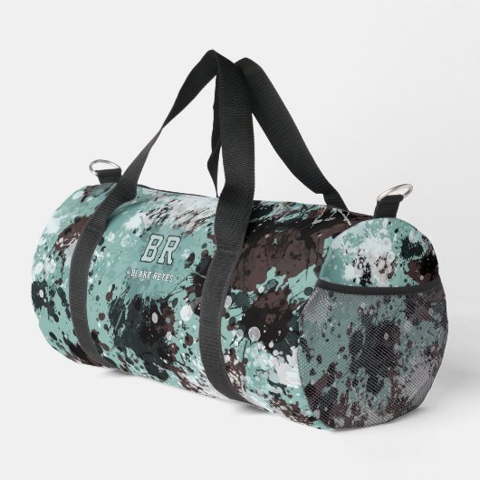 Blauw Verfspatten Monogram Gymtas Plunjezak (Rechterhoek)
