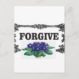 blauw vergeef me plezier briefkaart