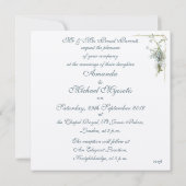 blauw vergeet me dat ik een bruiloft moet vieren kaart (Achterkant)