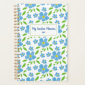 Blauw vergeet-me-Knot Floral Persoonlijke Tuin Planner (Voorkant)
