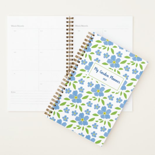 Blauw vergeet-me-Knot Floral Persoonlijke Tuin Planner (Display)