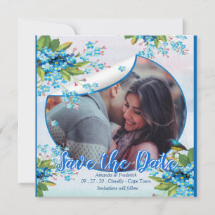 Blauw vergeet-me-niet Bloem sparen de data Save The Date