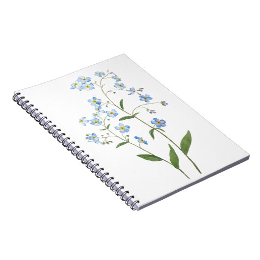 blauw vergeet me niet bloemen 2021 waterverf notitieboek (Rechterzijde)