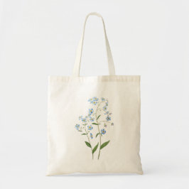 blauw vergeet me niet bloemen 2021 waterverf tote bag