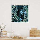 Blauw vergeet-me-niet Bloemen in Grass Poster (Keuken)