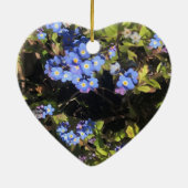 Blauw vergeet-me-niet-bloemen Jubileum van het Bou Keramisch Ornament (Achterkant)