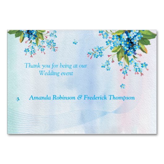 Blauw Vergeet-me-niet, bloemen Kaart (Achterkant)