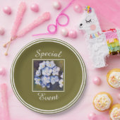 Blauw vergeet-me-niet bloemen papieren bordje (Feest)