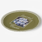 Blauw vergeet-me-niet bloemen papieren bordje (Gekanteld)