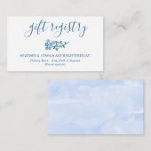 Blauw vergeet me niet Calligrafie-cadeauregister Informatiekaartje (Voorkant / Achterkant)