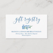 Blauw vergeet me niet Calligrafie-cadeauregister Informatiekaartje (Voorkant)