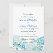 Blauw vergeet me niet de huwelijksuitnodiging kaart (Voorkant)