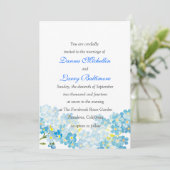 Blauw vergeet me niet de huwelijksuitnodiging kaart (Staand voorkant)