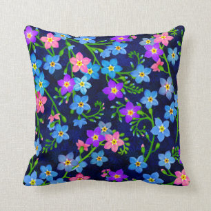 Blauw vergeet me niet Garden Flowers Pillow Kussen