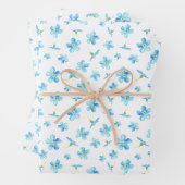 Blauw Vergeet me niet naadloos patroon Inpakpapier Vel (In situ)