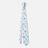 Blauw Vergeet me niet naadloos patroon Stropdas (Achterkant)