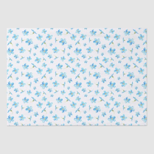 Blauw Vergeet me niet naadloos patroon Tissuepapier (Voorkant)