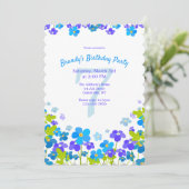 Blauw vergeet me niet om de dag te vieren kaart (Staand voorkant)