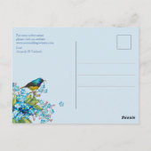 Blauw vergeet-me-niet Vloeiende bruiloft Briefkaart (Achterkant)