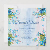 Blauw vergeet-me-niet Vrijgezellenfeest Kaart (Voorkant)