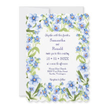  blauw Vergeet me niet Waterverf bruiloft