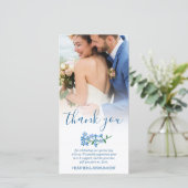 Blauw vergeet me niet Weddenschap Foto bedankt (Staand voorkant)