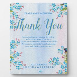 Blauw vergeet-me-nots bedankt fotoplaat