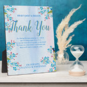 Blauw vergeet-me-nots bedankt fotoplaat (Zijkant)