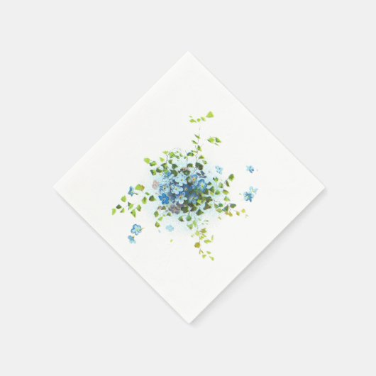 Blauw  Vergeet-Me-Nots Servetten (Hoek)