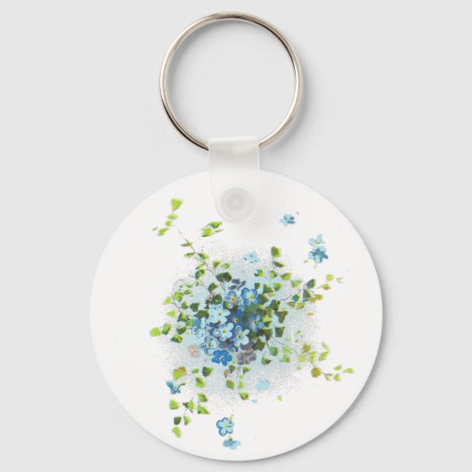 Blauw Vergeet-Me-Nots Sleutelhanger (Voorkant)