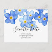 Blauw vergeet me Nots sparen de Datum Briefkaart (Voorkant)