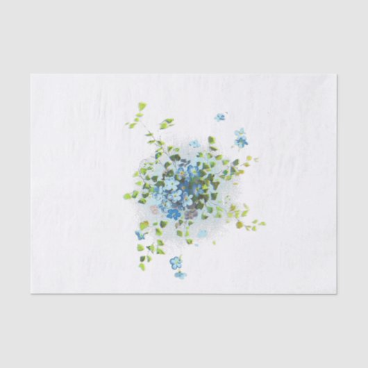 Blauw Vergeet-Me-Nots Tissuepapier (Voorkant)