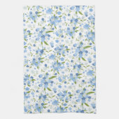 Blauw Vergeet mij niet bloem keukenhanddoek (Verticaal)