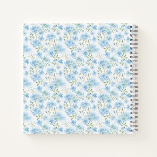 Blauw Vergeet mij niet Bloemen Notitieboek (Achterkant)