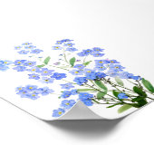 Blauw Vergeet mij niet waterverf Poster (Hoek)
