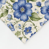 Blauw vergeet-mij-nietjes bloemenvlies fleece deken (Hoek)